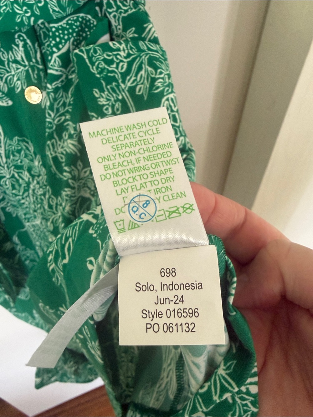 Green Floral Button-Front Romper with Tie Waist by Lilly Pulitzer - Picture 8 of 8